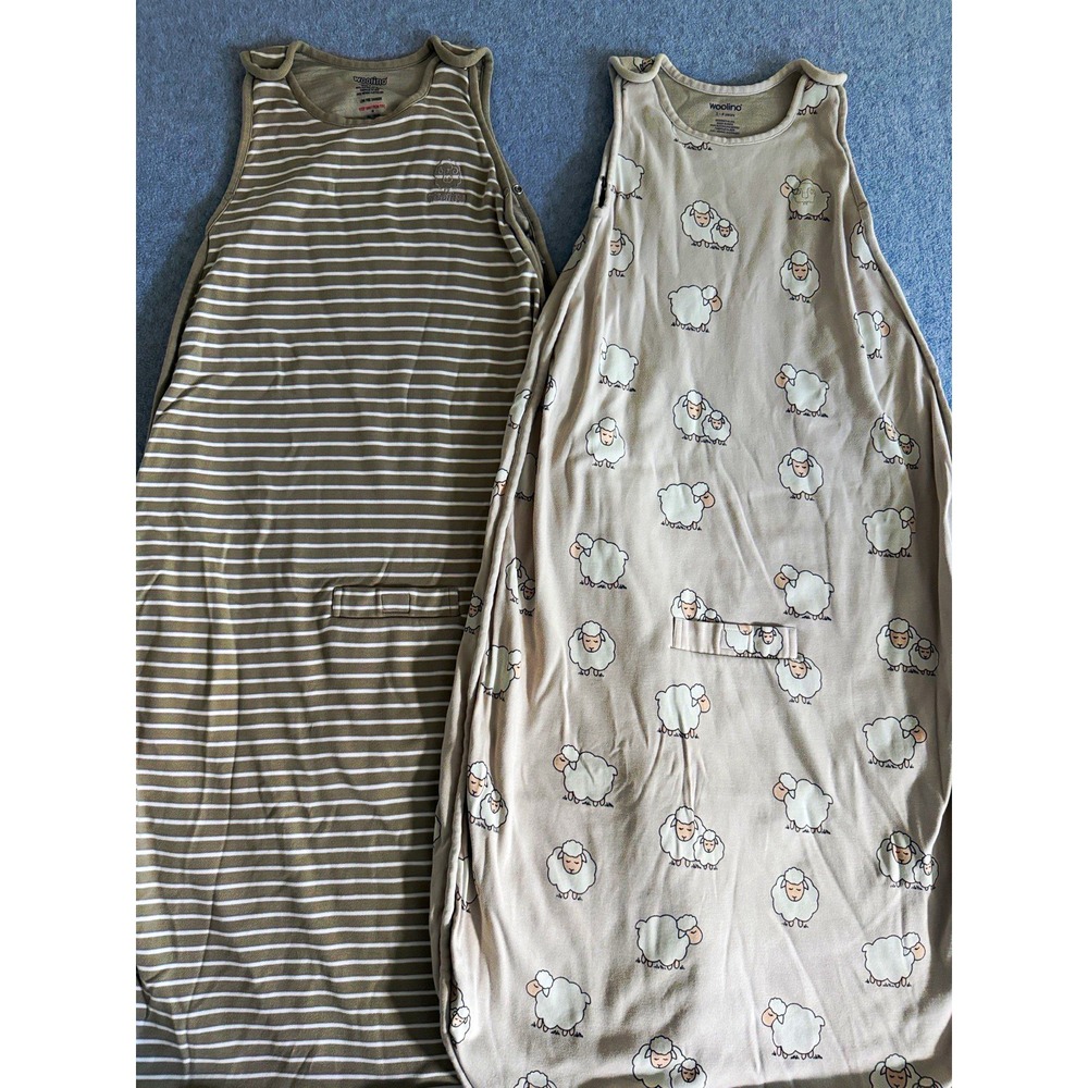 Woolino 4 Season Ultimate Toddler Sleep Bag 2-4 Yrs Set of 2 Cotton/Wool EUC